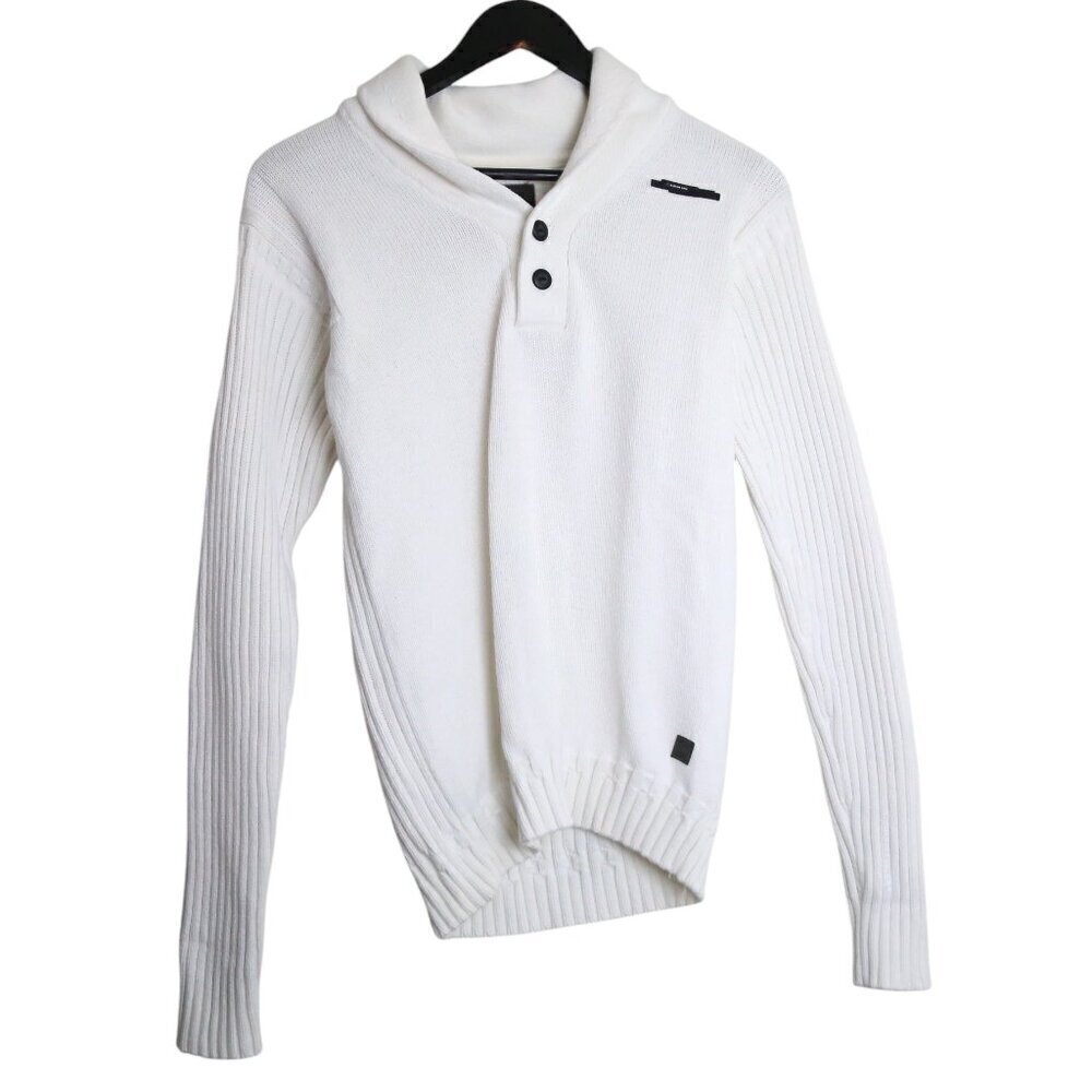 G-STAR RAW Women's Luca Shawl Collar Knit Jumper Sweater Size Large